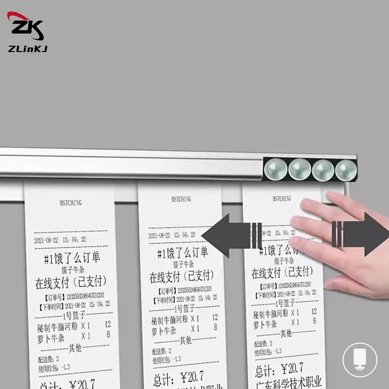 Metal wall-mounted clip holder for take-out lists, receipts, invoices, or menus