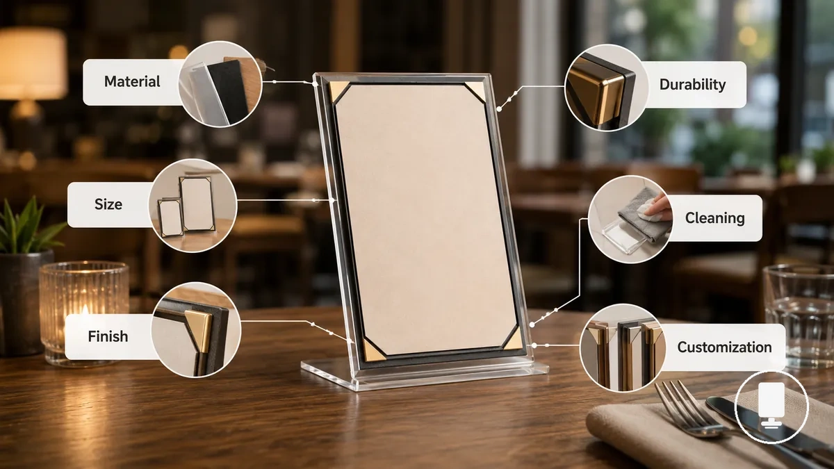 Key factors that influence menu holder cost and value